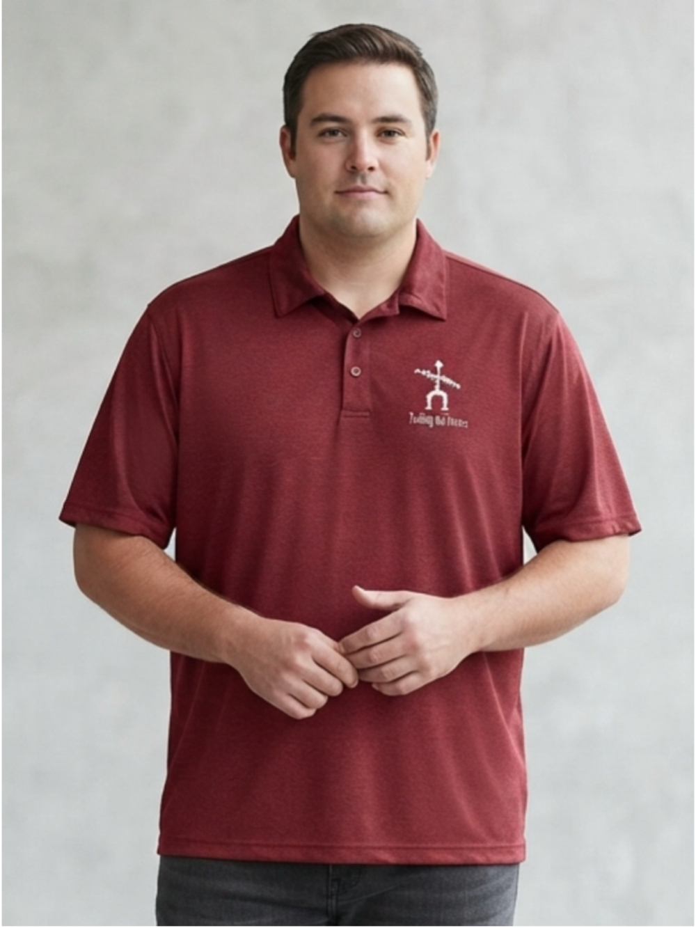 Sport-Tek heather red polo sporty breathable lightweight mens size XXL 2XL EUC